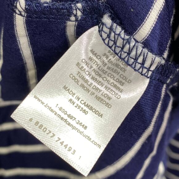 Dip Navy Blue White Striped Cowl Neck Long Sleeve Top Women's Plus Size 3X NWOT - Picture 6 of 7